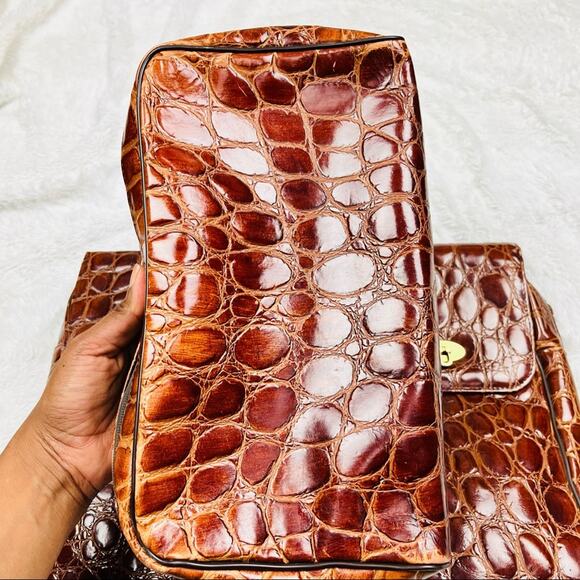 Rare Vintage Atelier Jeannette Leather Croc Embossed set made in Germany - Picture 11 of 16
